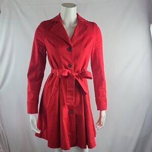 Elevenses Red and Cream Striped Lining Coat